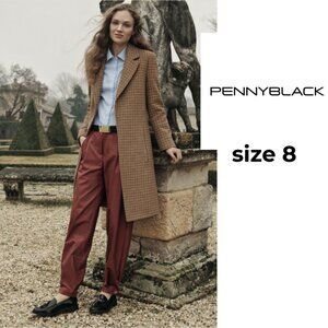 Pennyblack MaxMara Group Classic Brown Houndstooth Trench Coat